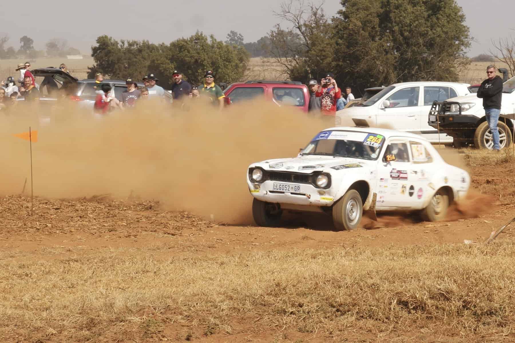A Ford Escort in a rally