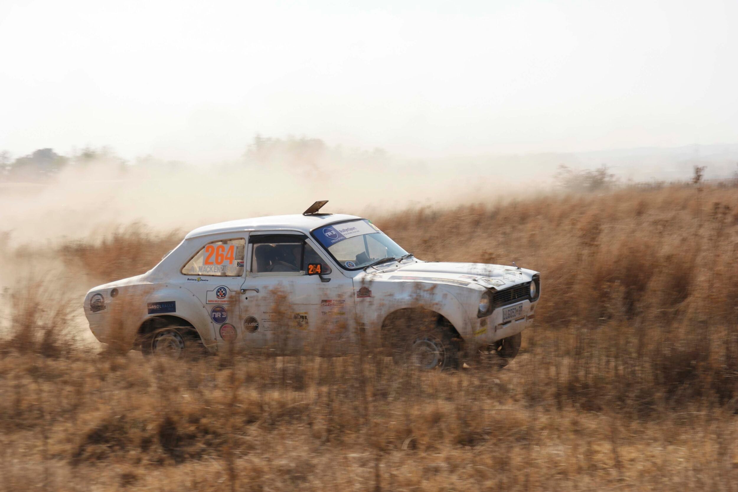 A Ford Escort in a rally
