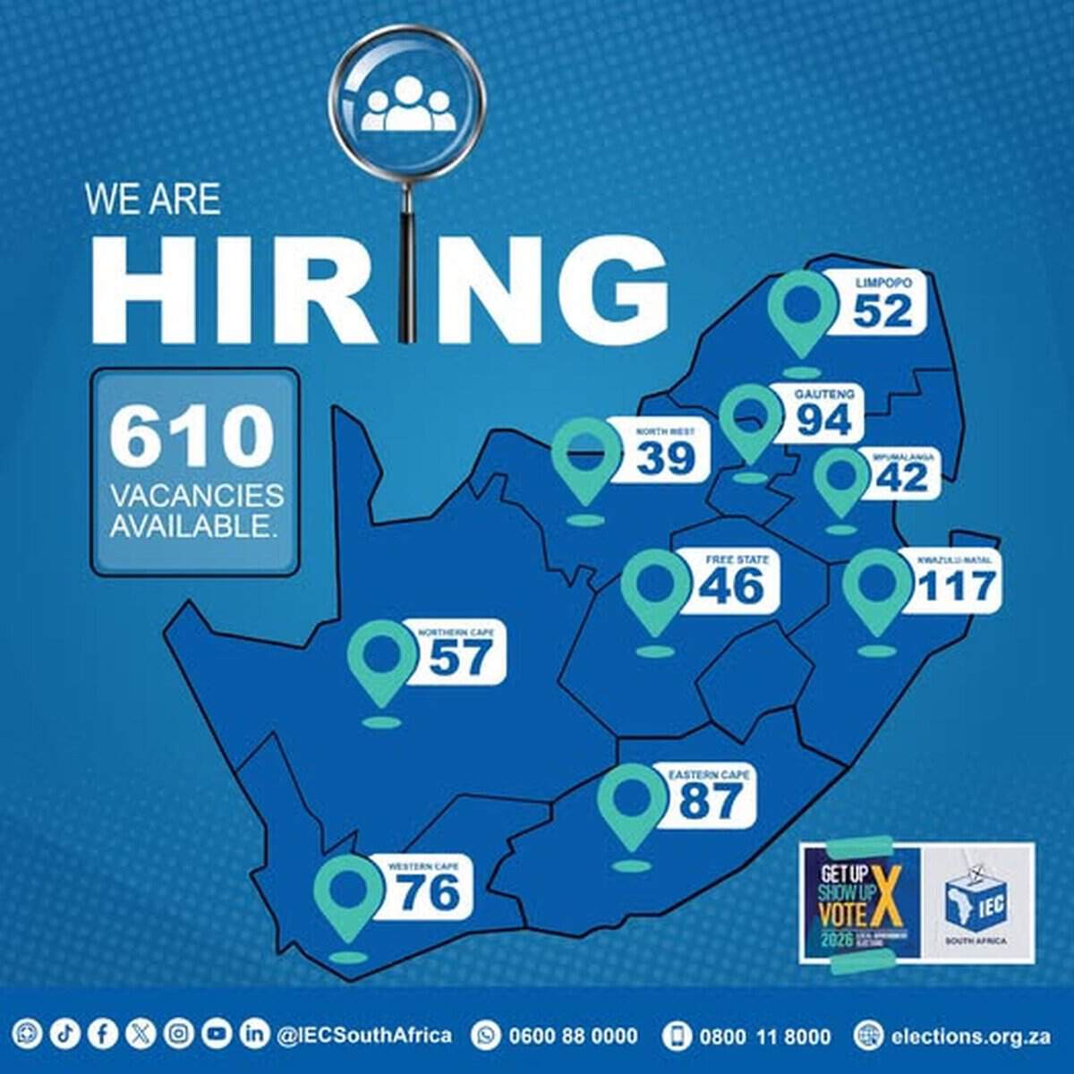 IEC has over 600 vacancies across the country and invites qualified individuals to explore current career opportunities available.