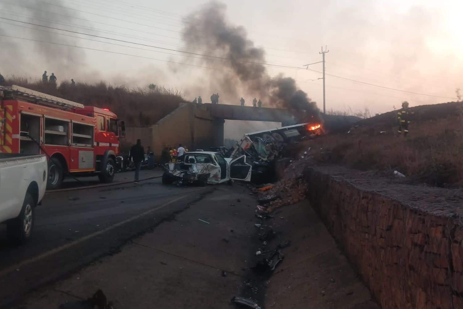 Four dead, nine vehicles wrecked in fiery Middelburg pile‑up