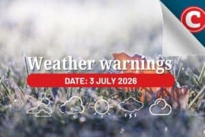 Weather forecast 3 July 2026