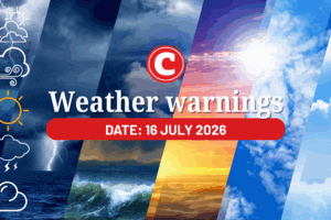 Weather forecast for 16 July 2026