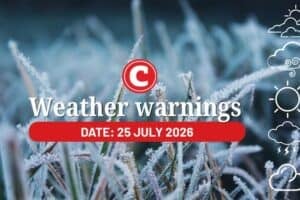 Weather forecast 25 July 2026