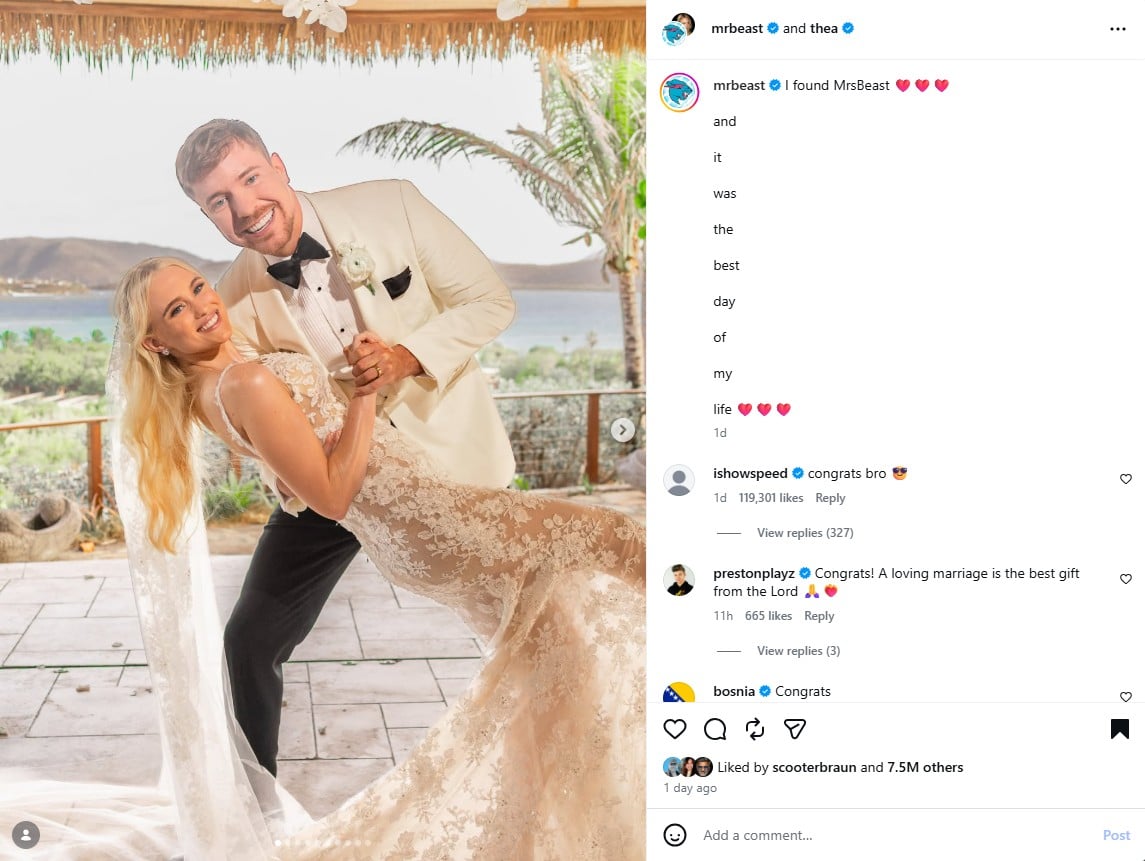MrBeast marries South African