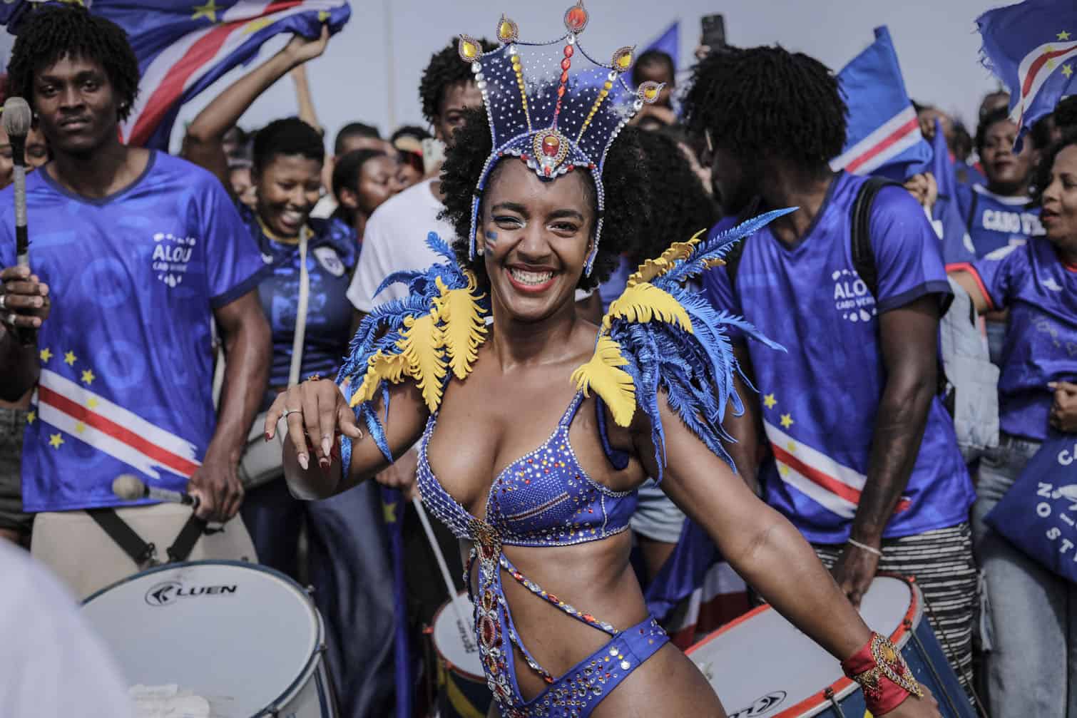Cape Verde supporters celebrate in Praia