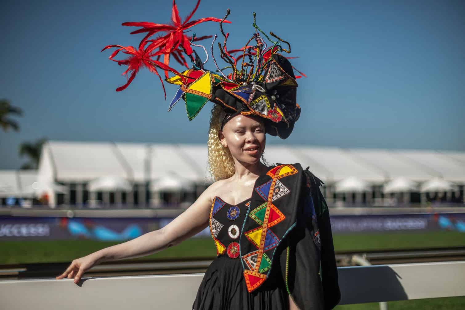 A model presents creations by South African designers