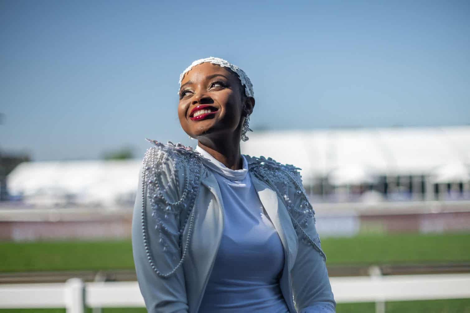 A model presents creations by local designers