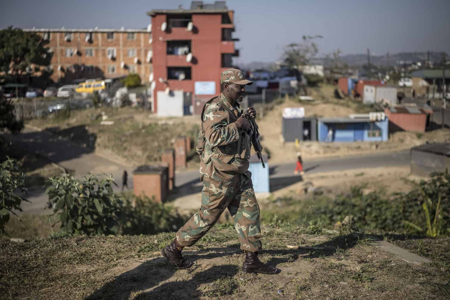 A soldier of the South African National Defence Forces