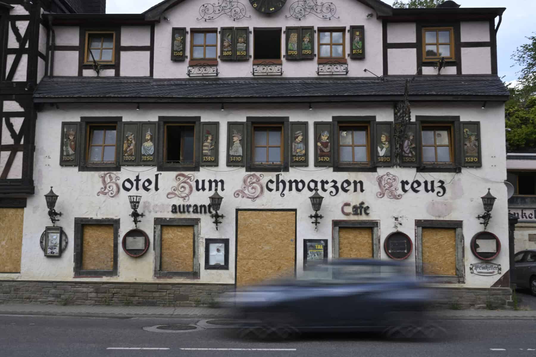 A closed hotel is seen in Altenahr