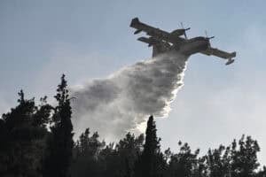 A Greece Air Force Canadair CL-415GR water bomber