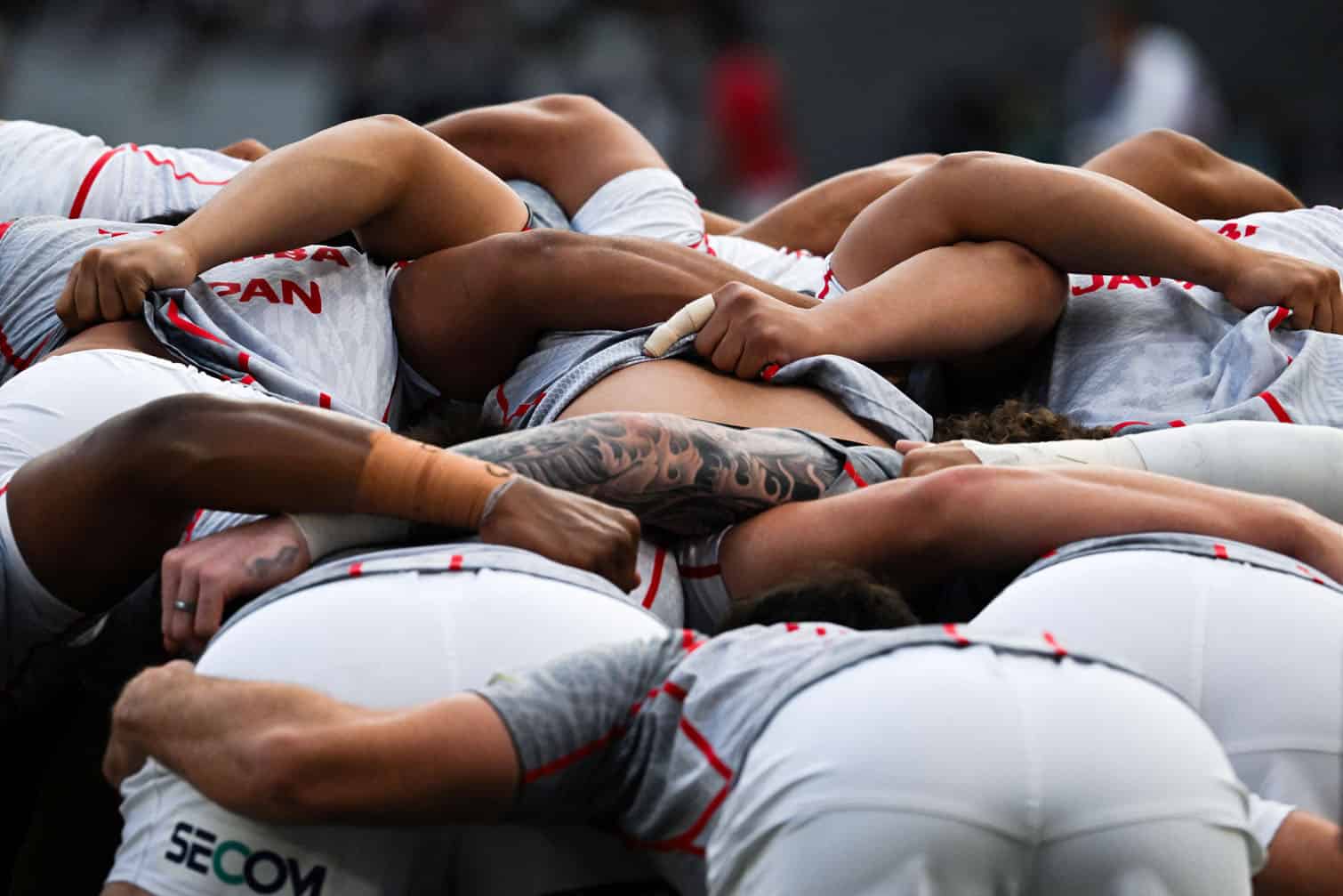 Members of the Japan team warm up