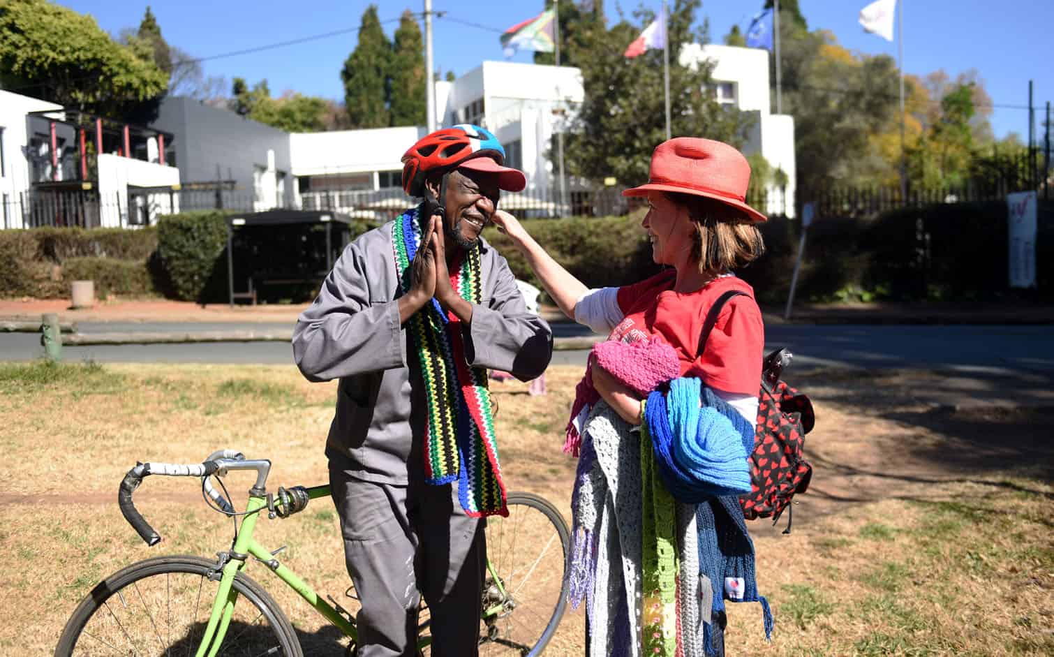 Mandla Moyo receives a scarf