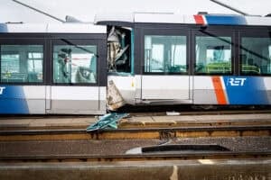an accident involving two trams