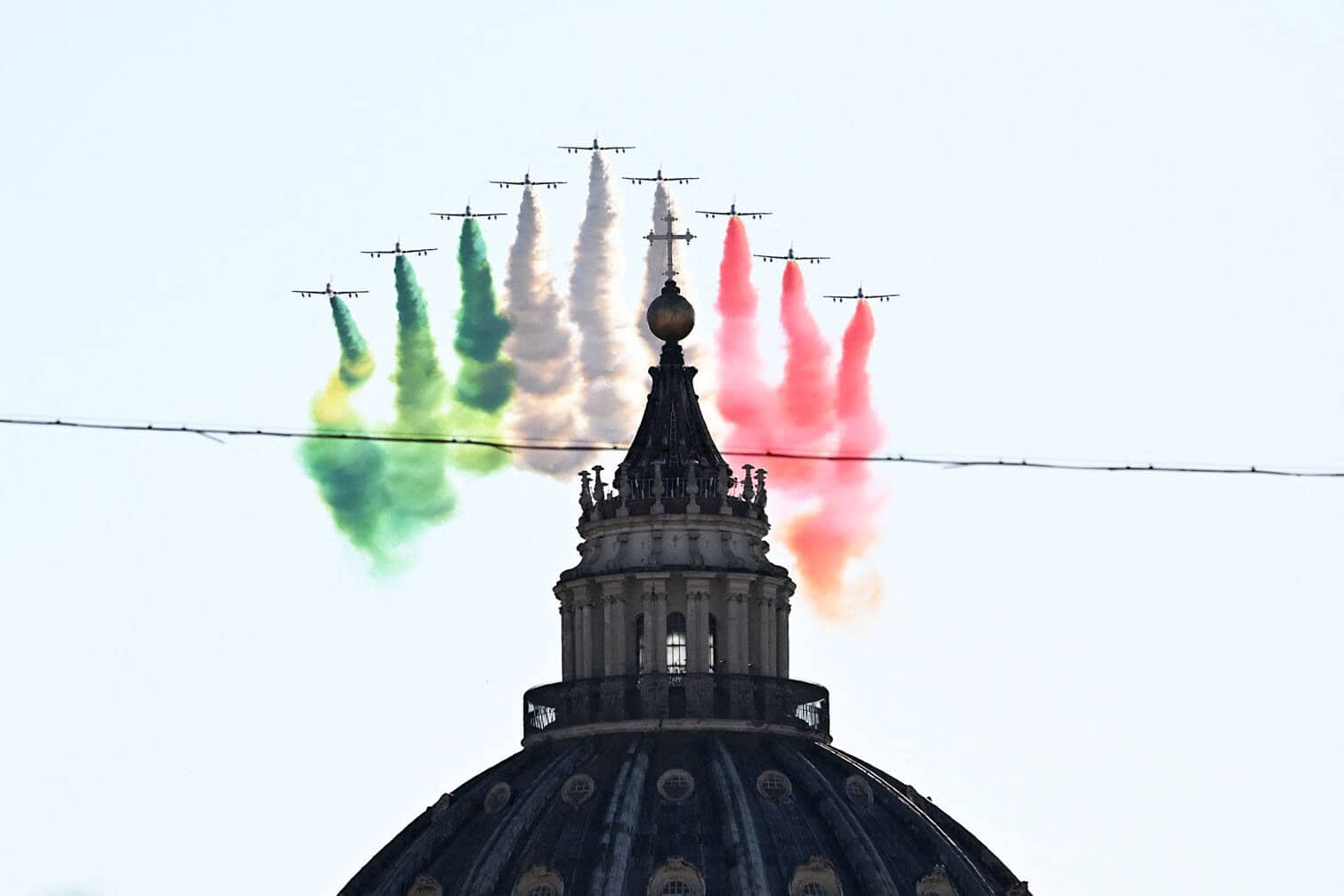 The Italian Air Force aerobatic unit Frecce Tricolori