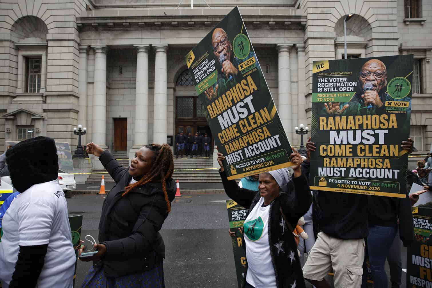 Members of the MK Party protest