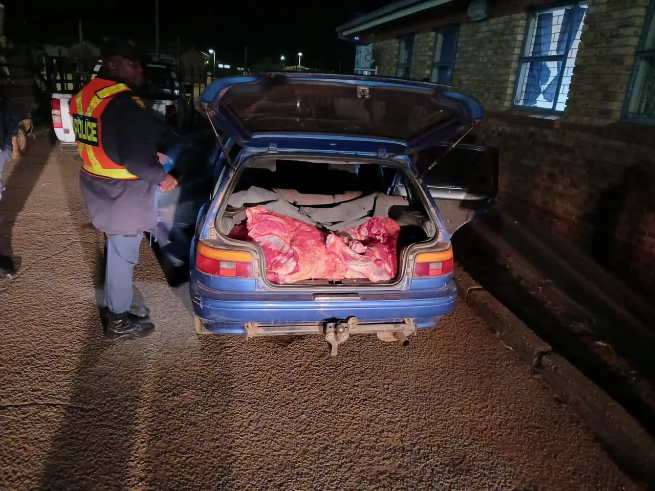 stop and search operation, arrests, suspect arrested for suspected possession of suspected stolen meat