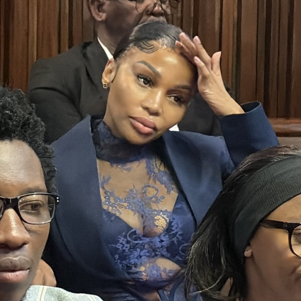 Tebogo Thobejane watches on as Cat Matlala pleads not guilty - And her court outfit becomes a talking point