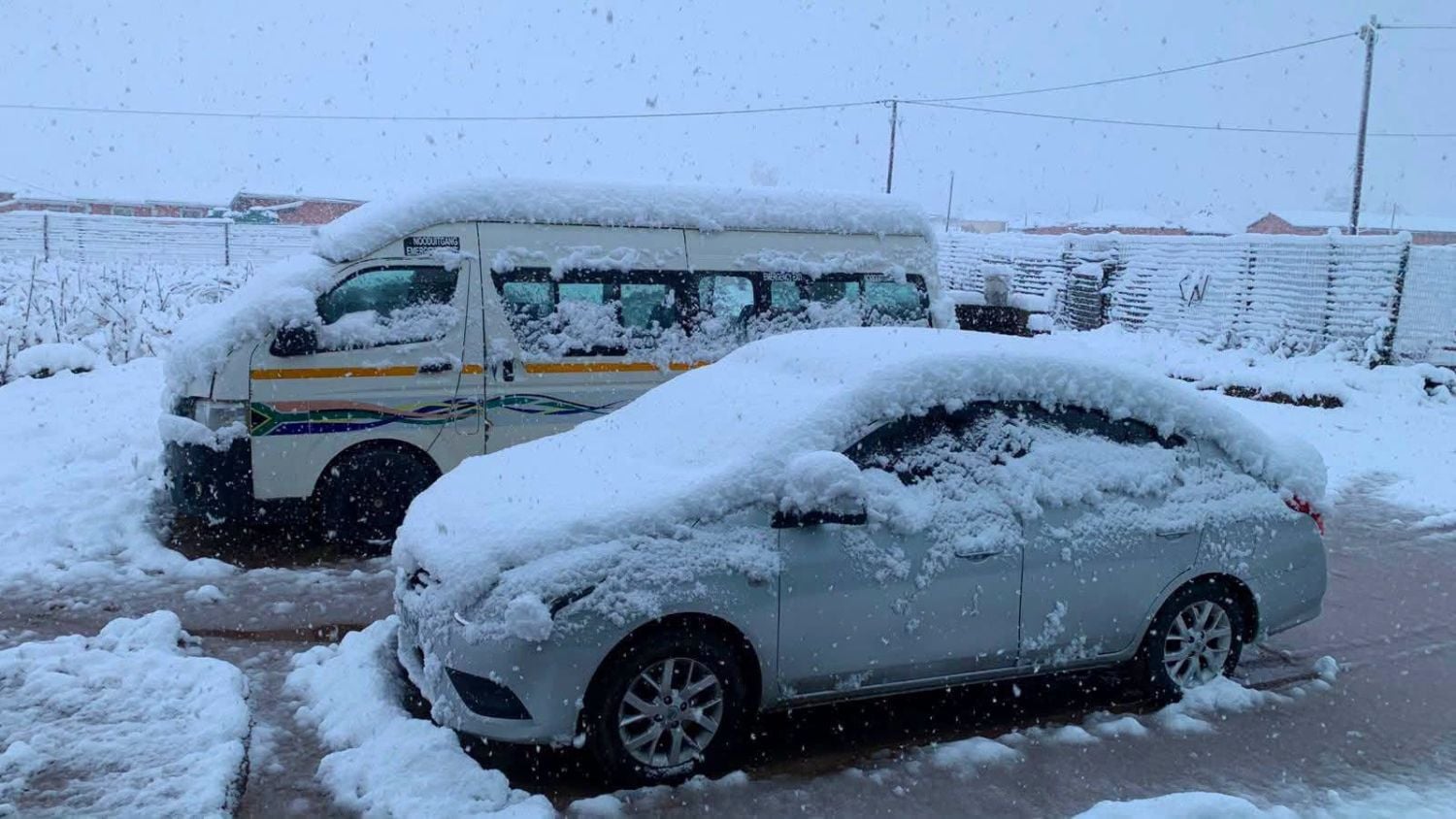 Cars covered in snow in Matatiele, Eastern Cape. Picture: Nancy Palien/Facebook