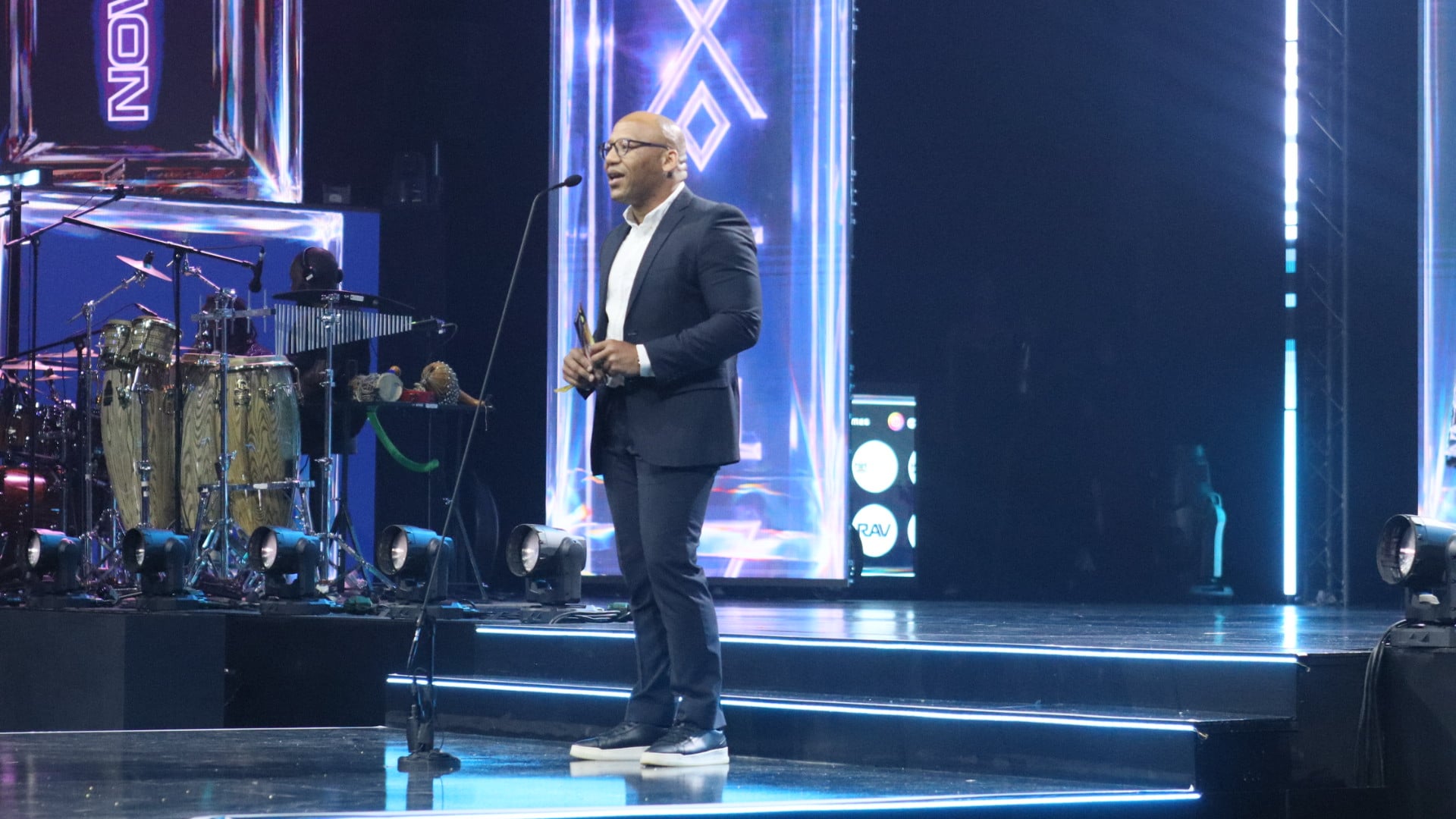 Nontokozo Mkhizes Team accept the Highest Airplay Composer award at the SAMAs
