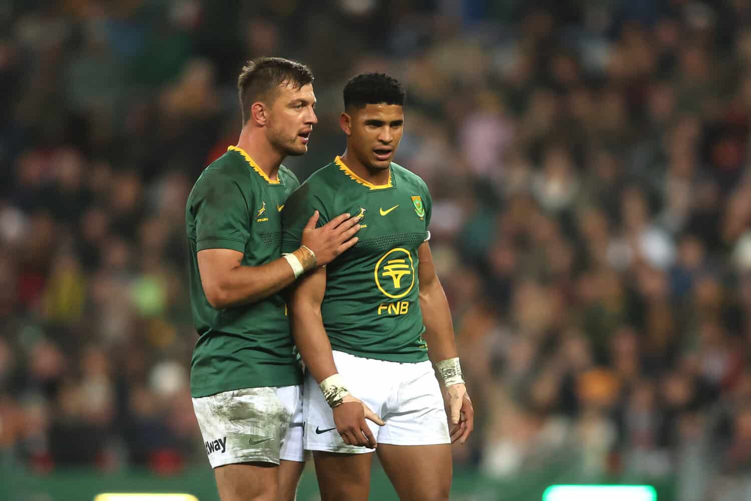 Handre Pollard and Sacha Feinberg-Mngomezulu