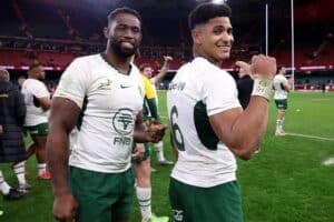 Siya Kolisi and Sacha Feinberg-Mngomezulu