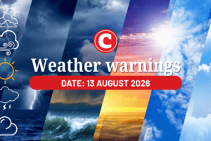 Weather forecast for 13 August 2026