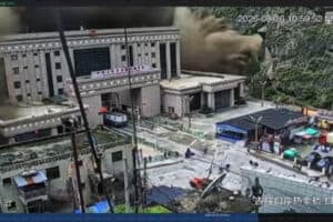 destruction caused as flash flooding hits the Gyirong Port