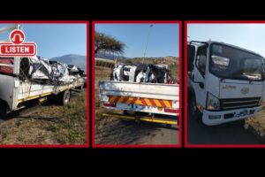 The hijacked truck carrying suspected stolen transformers.