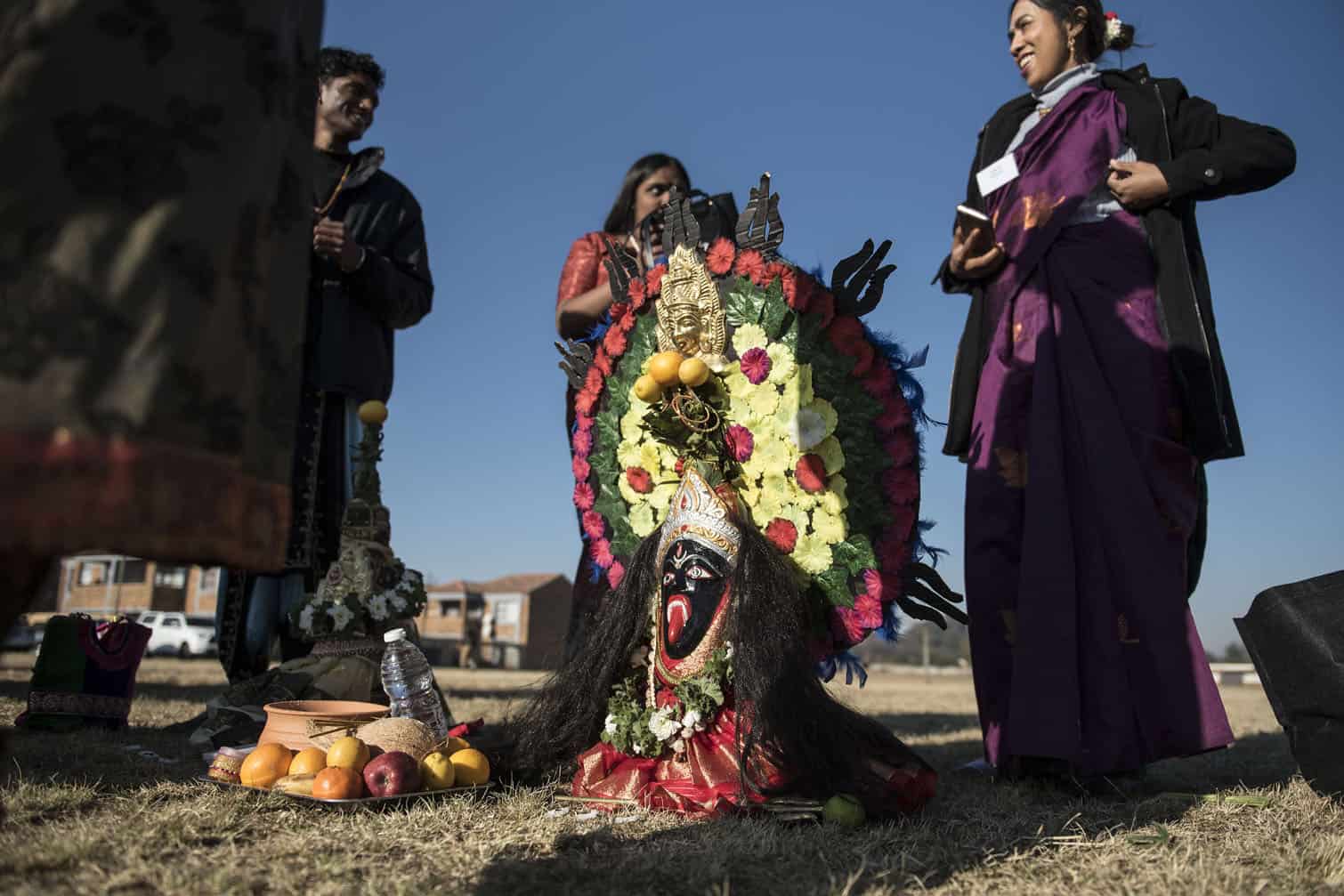 Hindu devotees take part in rituals, 2 August 2026, during the Theemithi fire-walking ceremony at the Shri Anantha Muthumariamman Temple in New Modder, Benoni. Picture: Michel Bega/The Citizen