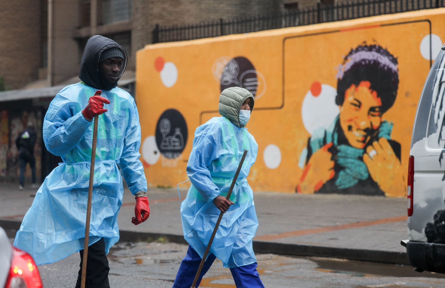City of Johannesburg cleaners during the citywide recovery clean-up on August 11, 2026 in Johannesburg, South Africa. The City of Johannesburg continues its citywide recovery clean-up programme in Region F, with teams working across key areas to tackle illegal dumping and restore cleaner public spaces. (Photo by Sharon Seretlo/Gallo Images)
