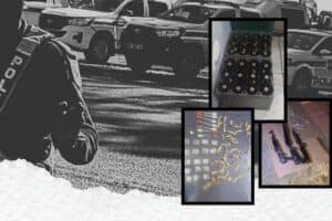 Some of the illicit goods seized by police during the operation.