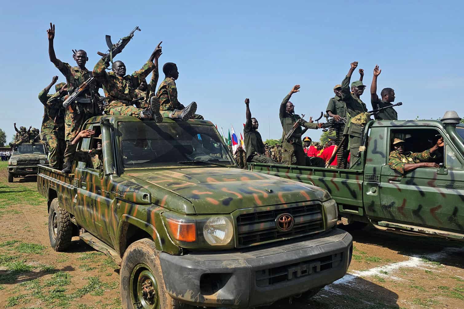 Sudanese army soldiers take part in a military parade on August 17, 2026, in the city of Gedaref in eastern Sudan during celebrations to mark the 72nd anniversary of the Sudanese Armed Forces. (Photo by AFP)