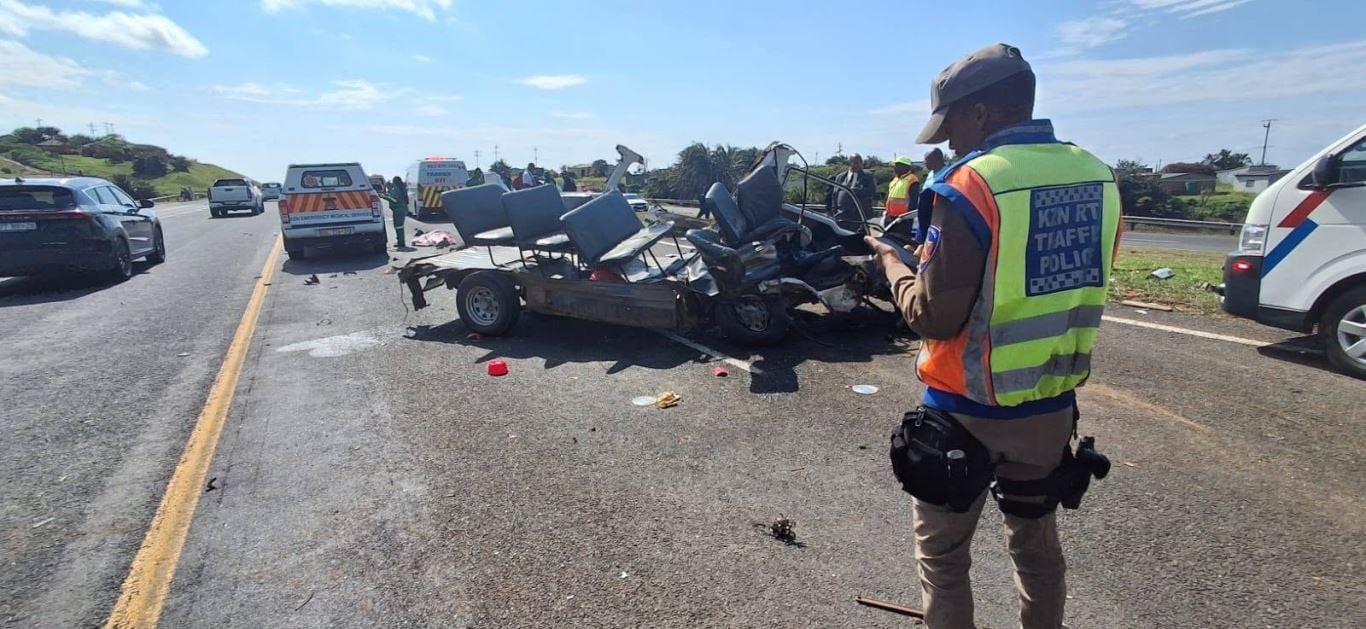 2 One declared deceased on scene after taxi rolls over on N2 freeway in KZN