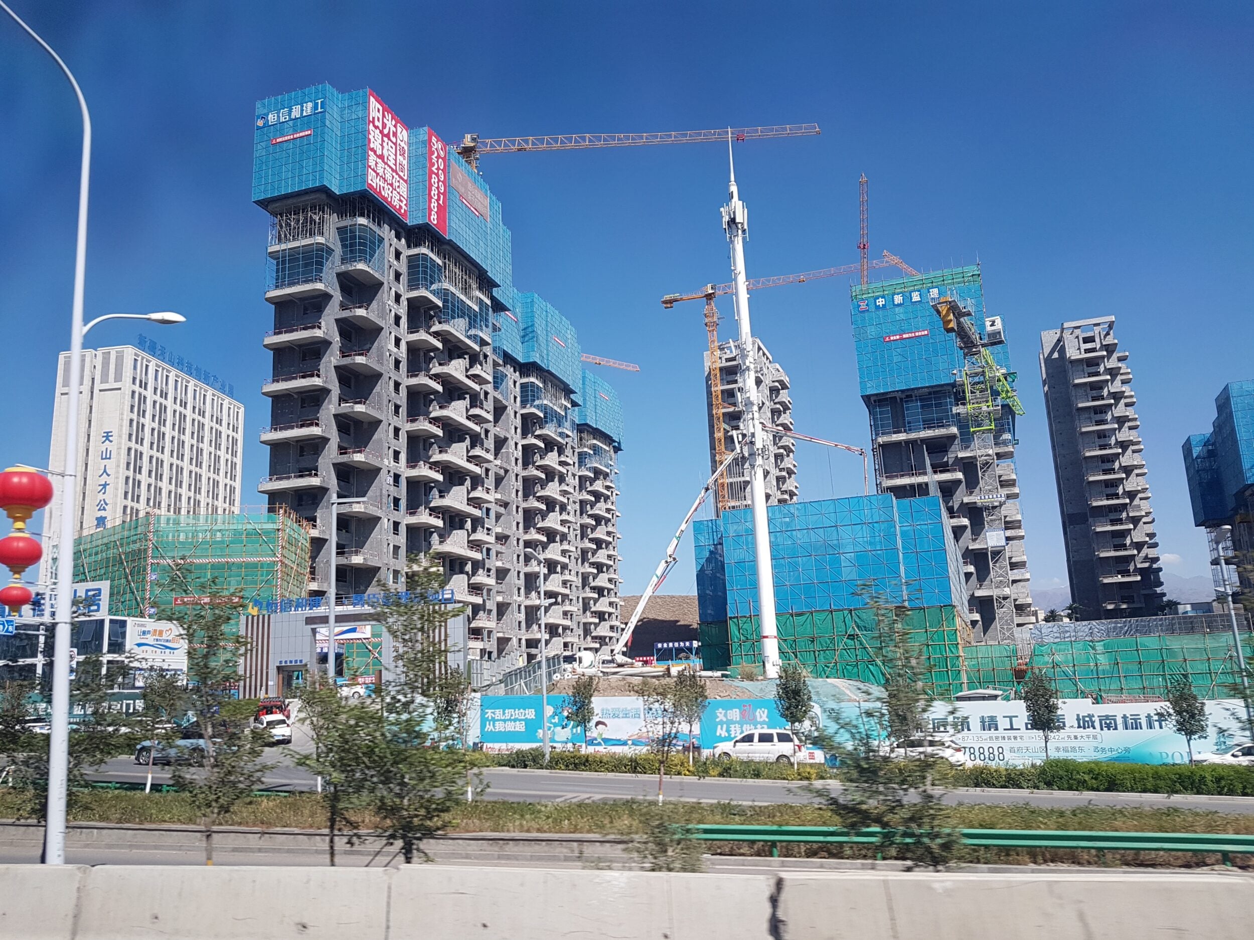 One of the numerous large-scale housing developments that line Chinese motorways. Picture: Jarryd Westerdale