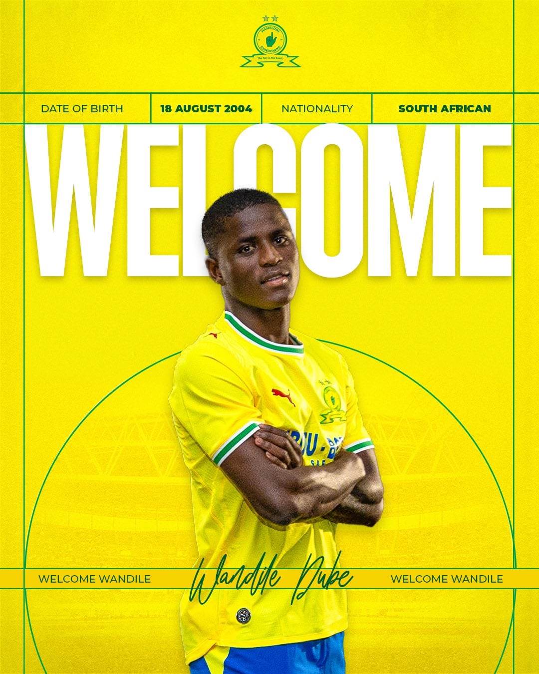 Sundowns announce Wandile Dube signing