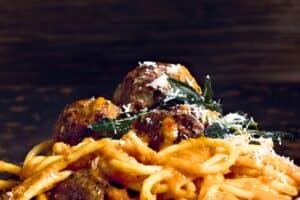 Karl Tessendorf’s Chakalekker Pasta & Meatballs