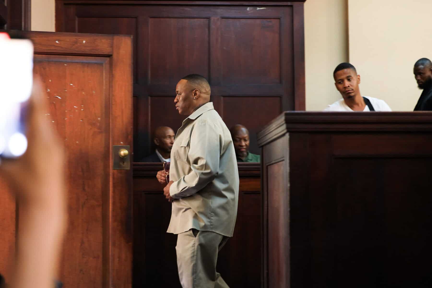 Molemo "Jub Jub" Maarohanye at Johannesburg Magistrate's Court on February 05, 2024 in Johannesburg, South Africa. Jub Jub is facing 13 charges including rape, indecent assault, assault with intent to cause grievous bodily harm and kidnapping. (Photo by Gallo Images/Luba Lesolle)