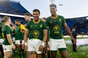Springbok players Edwill van der Merwe and Canan Moodie
