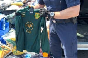 Police seize R9m in fake goods, including Springboks gear, in Gauteng raid