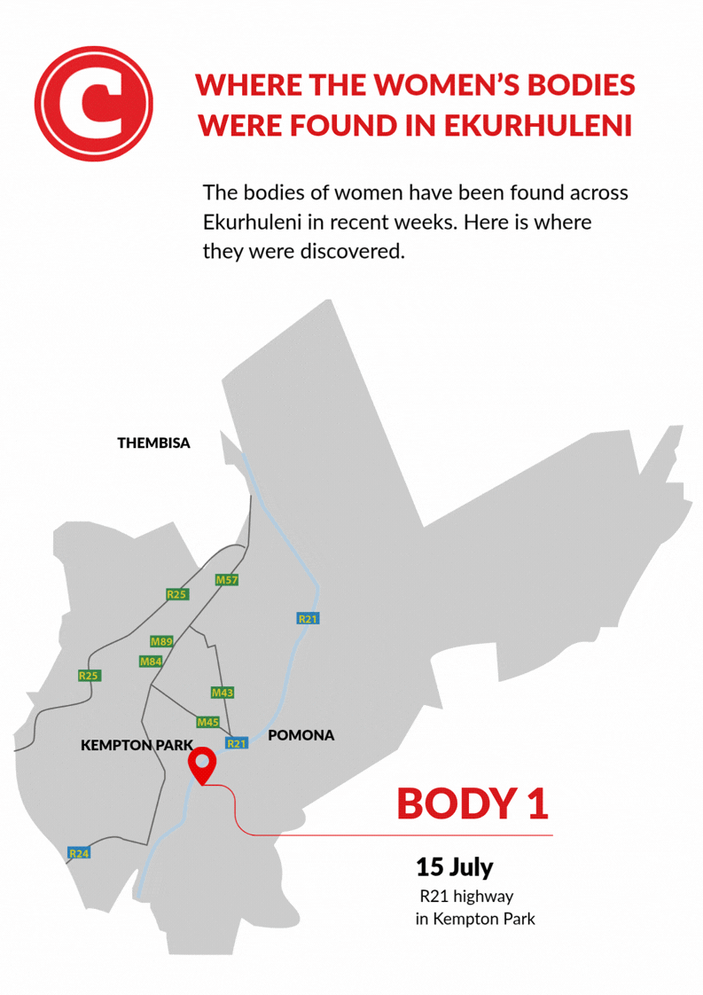 where the women's bodies were found in Ekurhuleni