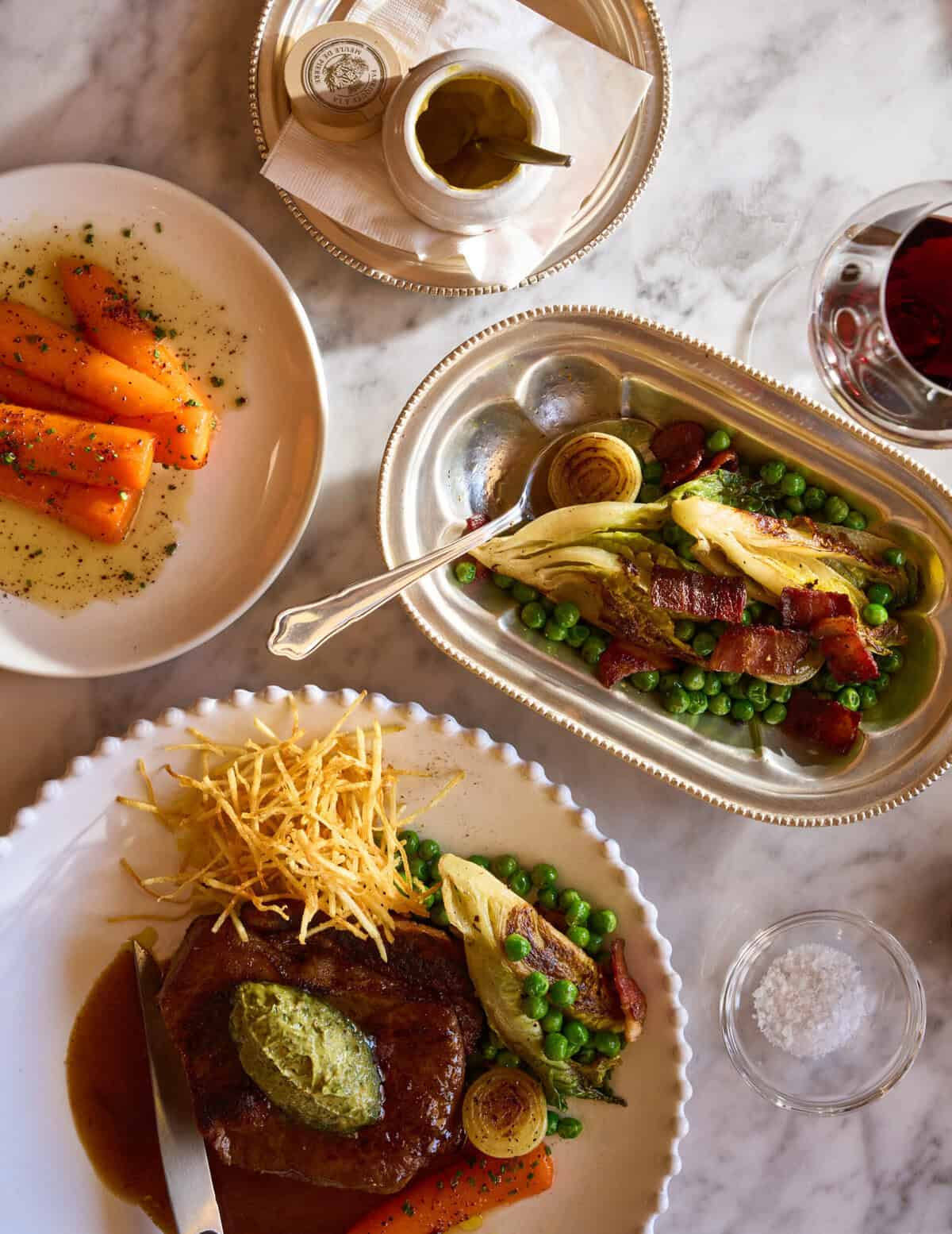 Steak and Greens a la Francais from Le Parc Polofields. Picture: Supplied, tashas Group.