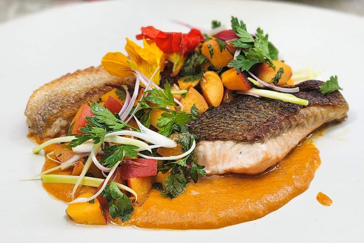Recipe of the day: Nectarine Harissa Salmon with Nectarine Herb Salsa