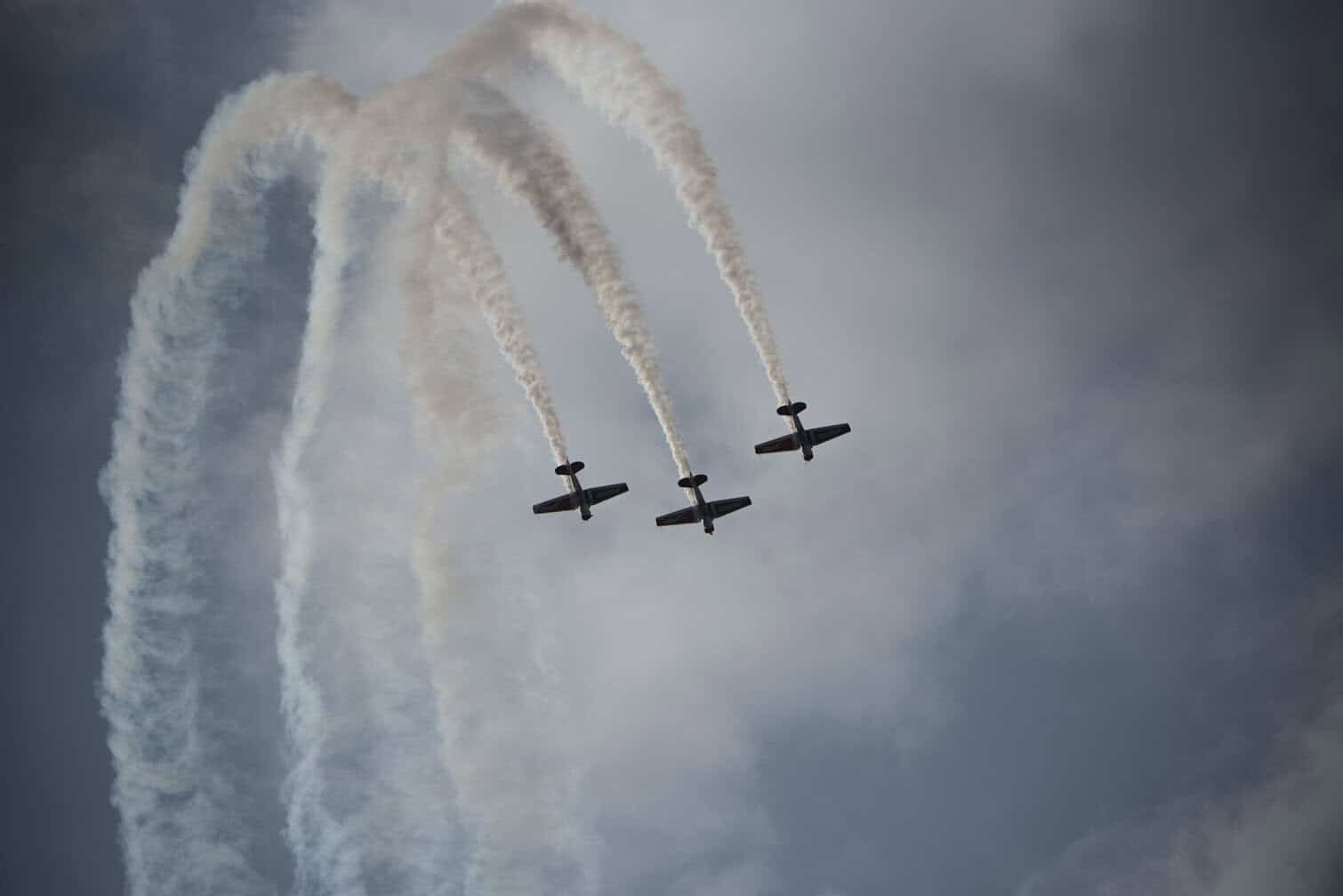 The Puma Energy Flying Lions aerobatic team flies vintage North American Harvard AT-6 propeller aircraft at the Africa Aerospace and Defence (AAD) 2026 expo, 19 September 2026, at Air Force Base Waterkloof in Centurion. The expo serves as Africa's premier aerospace and defense exhibition, showcasing air, land, and sea technologies. Saturday and Sunday featured a public airshow including gripens and hawk jets, as well as the Roovalk helicopter, among others. Picture: Michel Bega/The Citizen
