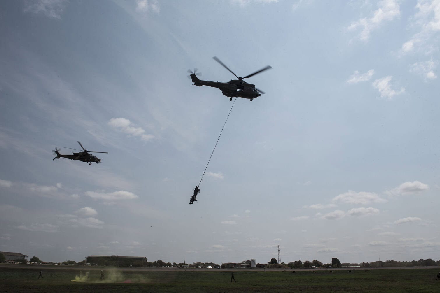 Atlas Oryx Multirole Helicopter lifts troops from a capability demonstration at the Africa Aerospace and Defence (AAD) 2026 expo, 19 September 2026, at Air Force Base Waterkloof in Centurion. The expo serves as Africa's premier aerospace and defense exhibition, showcasing air, land, and sea technologies. Saturday and Sunday featured a public airshow including gripens and hawk jets, as well as the Roovalk helicopter, among others. Picture: Michel Bega/The Citizen