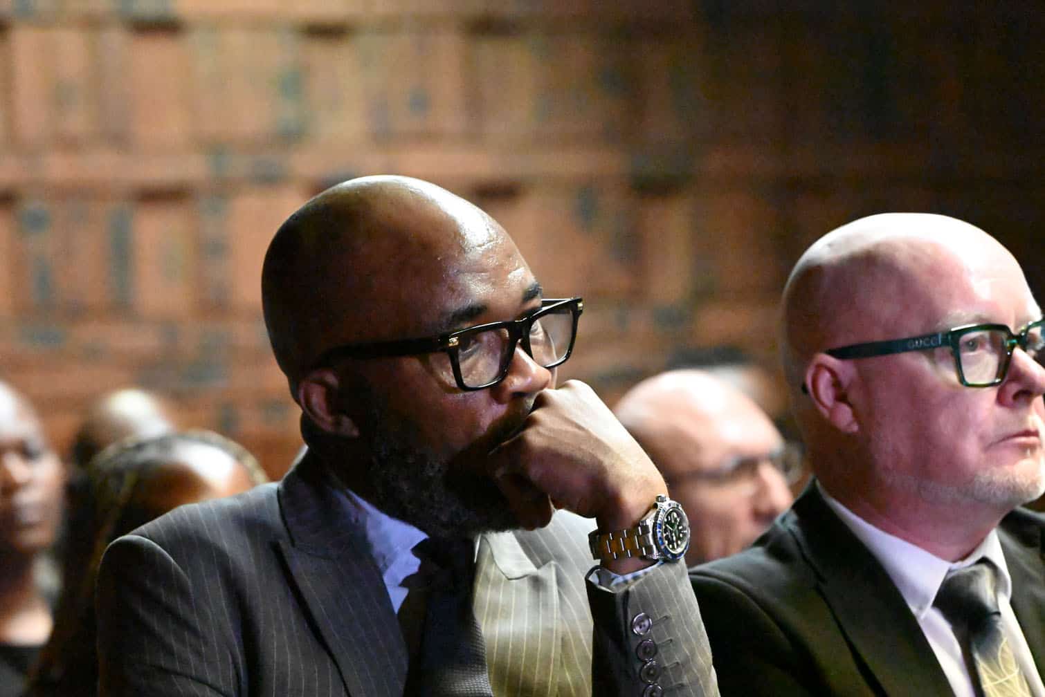 Vusumuzi “Cat” Matlala and co-accused  appears at Pretoria Regional Court for the Medicare tender fraud and corruption case on September 29, 2026 in Pretoria, South Africa. The suspects face charges including corruption, money laundering and fraud in relation to alleged irregularities in the Medicare 24 Tshwane District contract. (Photo by Gallo Images/Frennie Shivambu)