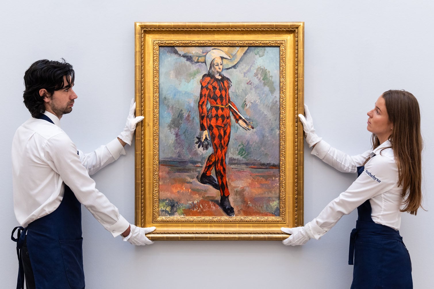 Arlequin by Paul Cézanne, estimate in the region of $120 million, goes on view at Sotheby's on September 30, 2026 in London, England. Masterpieces from the Blaquier-Arrieta Collection, largely unseen in public for over 50 years, will be on view at Sotheby's, London from 30 September-1 October before being offered at auction in New York on 18 November 2026. (Photo by Tristan Fewings/Getty Images for Sotheby's)