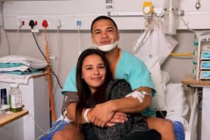 Cheslin Kolbe with his wife, Layla