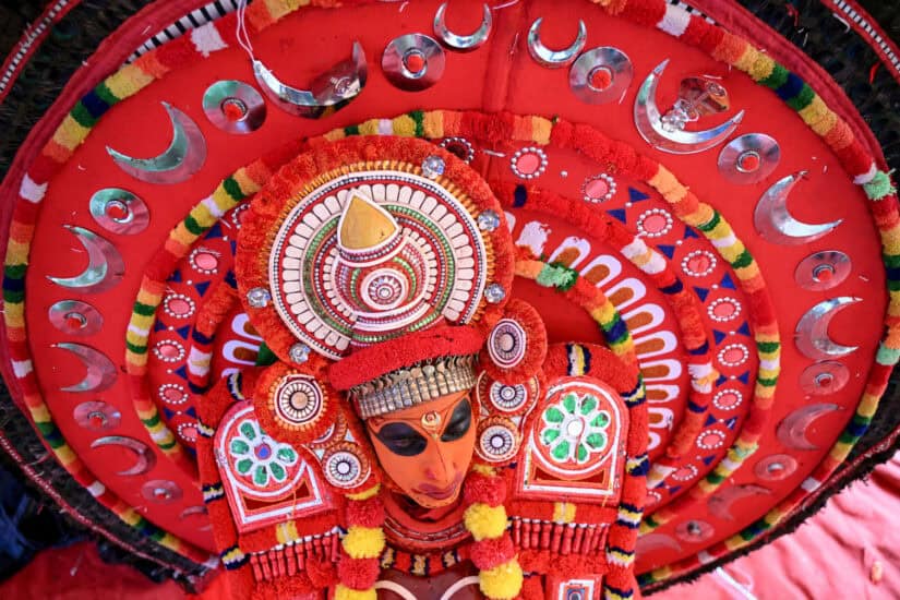 An Indian artist waits to perform