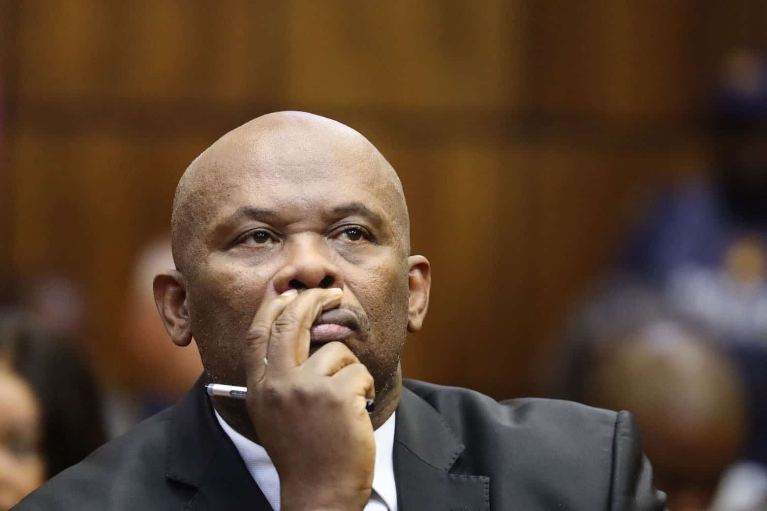 Suspended Deputy National Commissioner for Crime Detection Shadrack Sibiya appears at Randburg Magistrate's Court for formal bail application on September 29, 2026 in Randburg, South Africa. Sibiya faces five charges including rape, trafficking in persons and the sexual grooming of a child. (Photo by Gallo Images/Fani Mahuntsi)