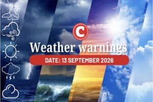 Weather warnings for 13 September 2026